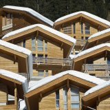 Un groupe de chalets à Grimentz.